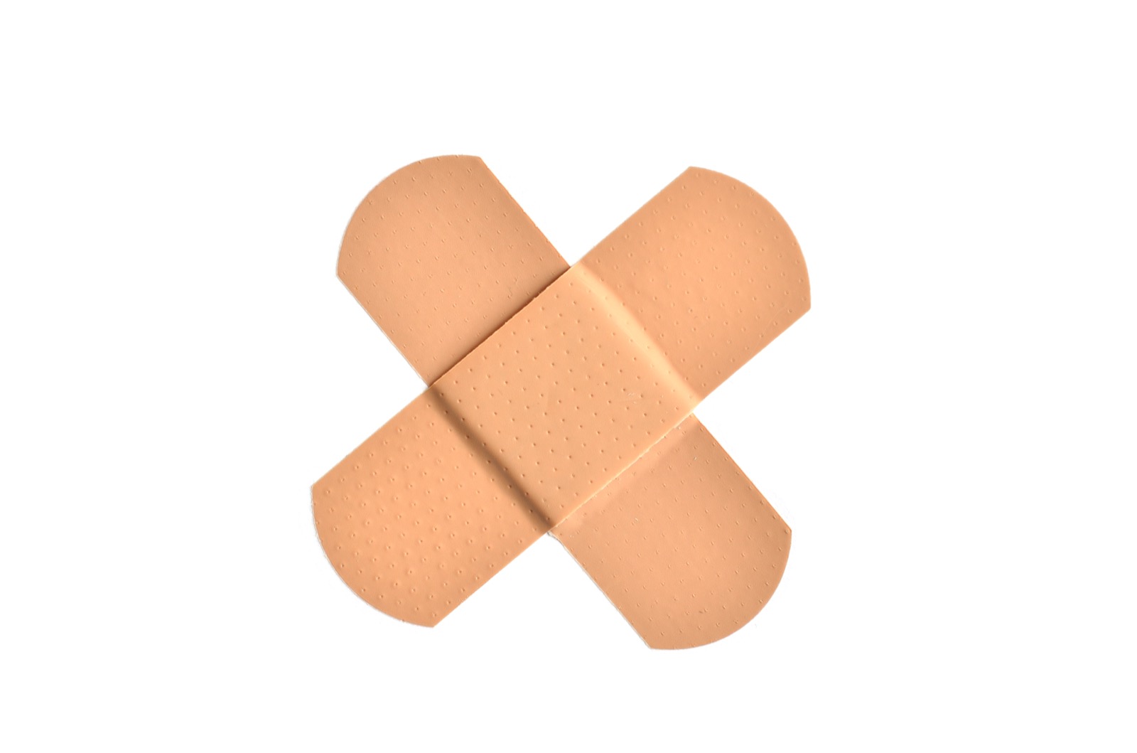 White adhesive bandage on a white background